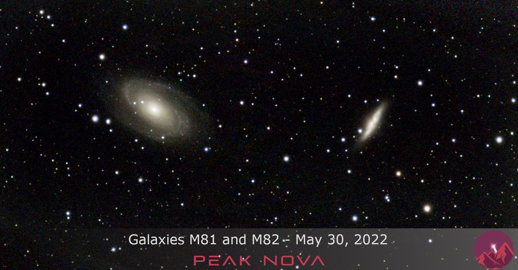 Galaxies M81 and M82 taken by Peak Nova Solutions